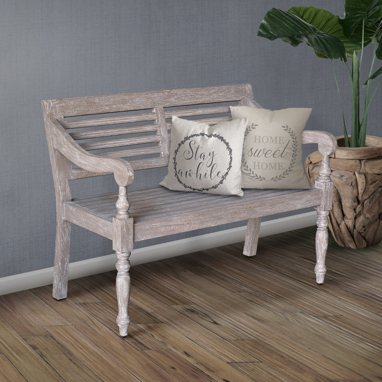 Wood accent online bench